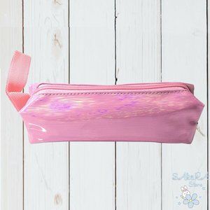 NEW CUTE CLEAR ROSES PINK MAKE UP BAG PENCIL CASE